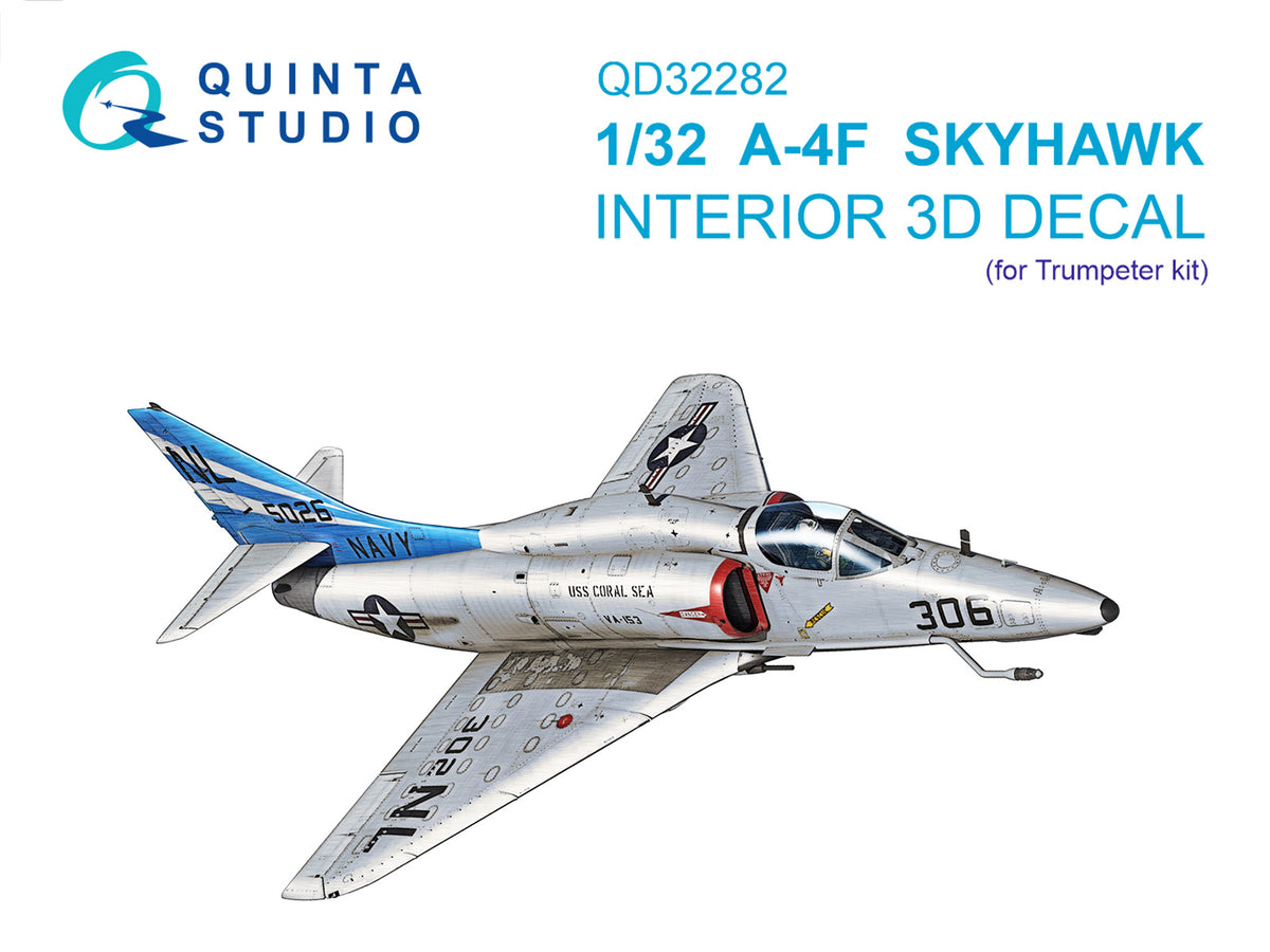 Douglas A-4F Skyhawk 3D-Printed & coloured Interior on decal paper (designed to be used with Trumpeter kits)