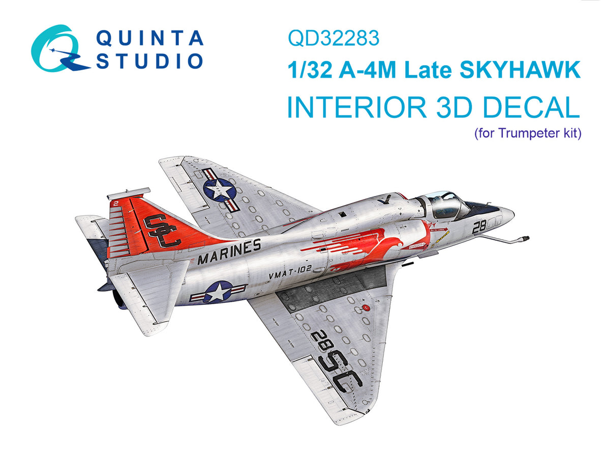 Douglas A-4M Late Skyhawk 3D-Printed & coloured Interior on decal paper (designed to be used with Trumpeter kits)