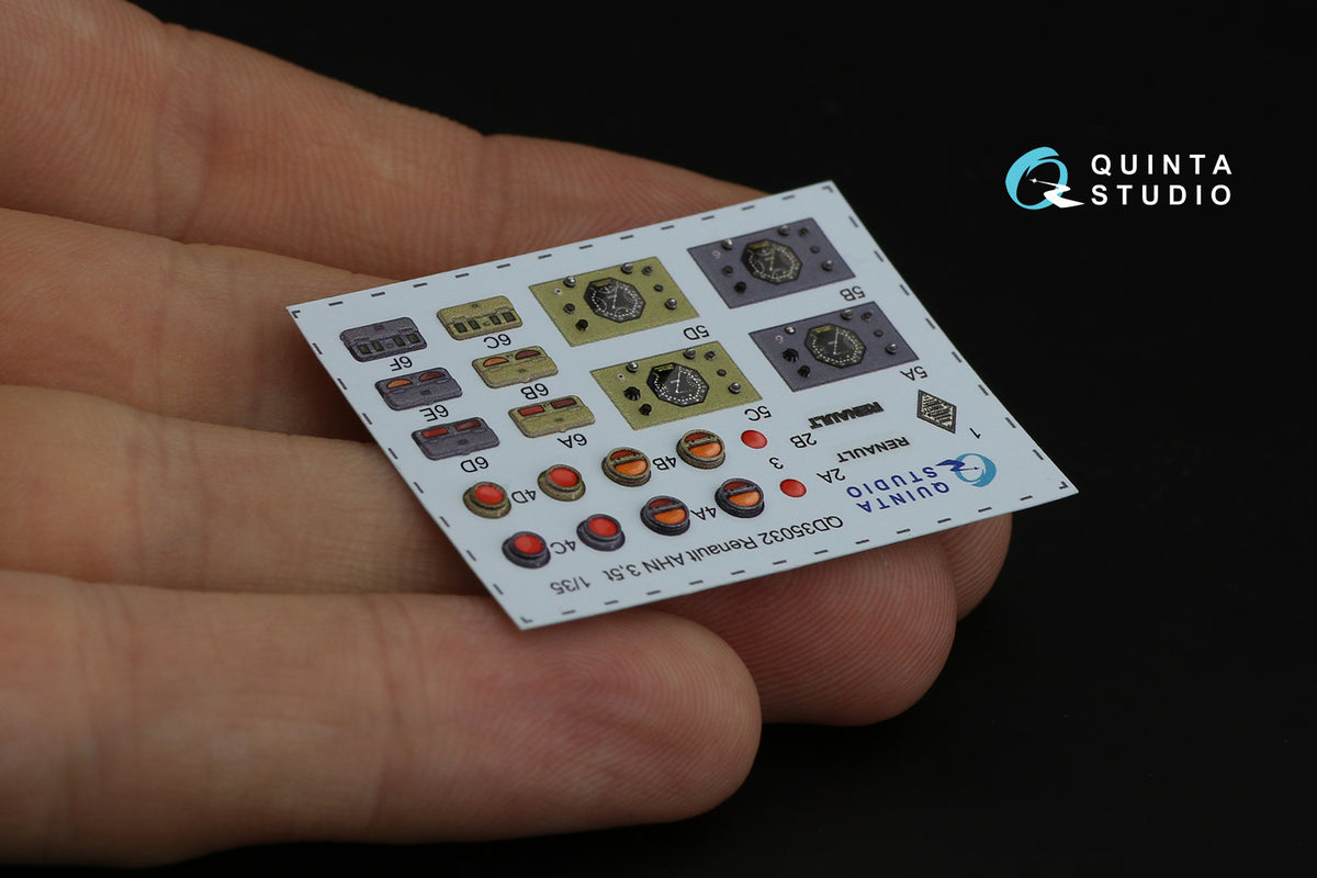 Renault AHN 3.5t 3D-Printed coloured Interior on decal paper (designed to be used with ICM UA UK kits)