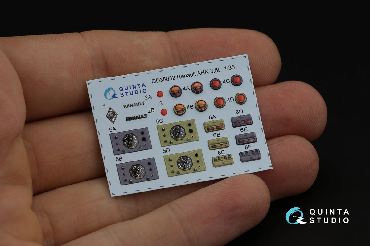 Renault AHN 3.5t 3D-Printed coloured Interior on decal paper (designed to be used with ICM UA UK kits)