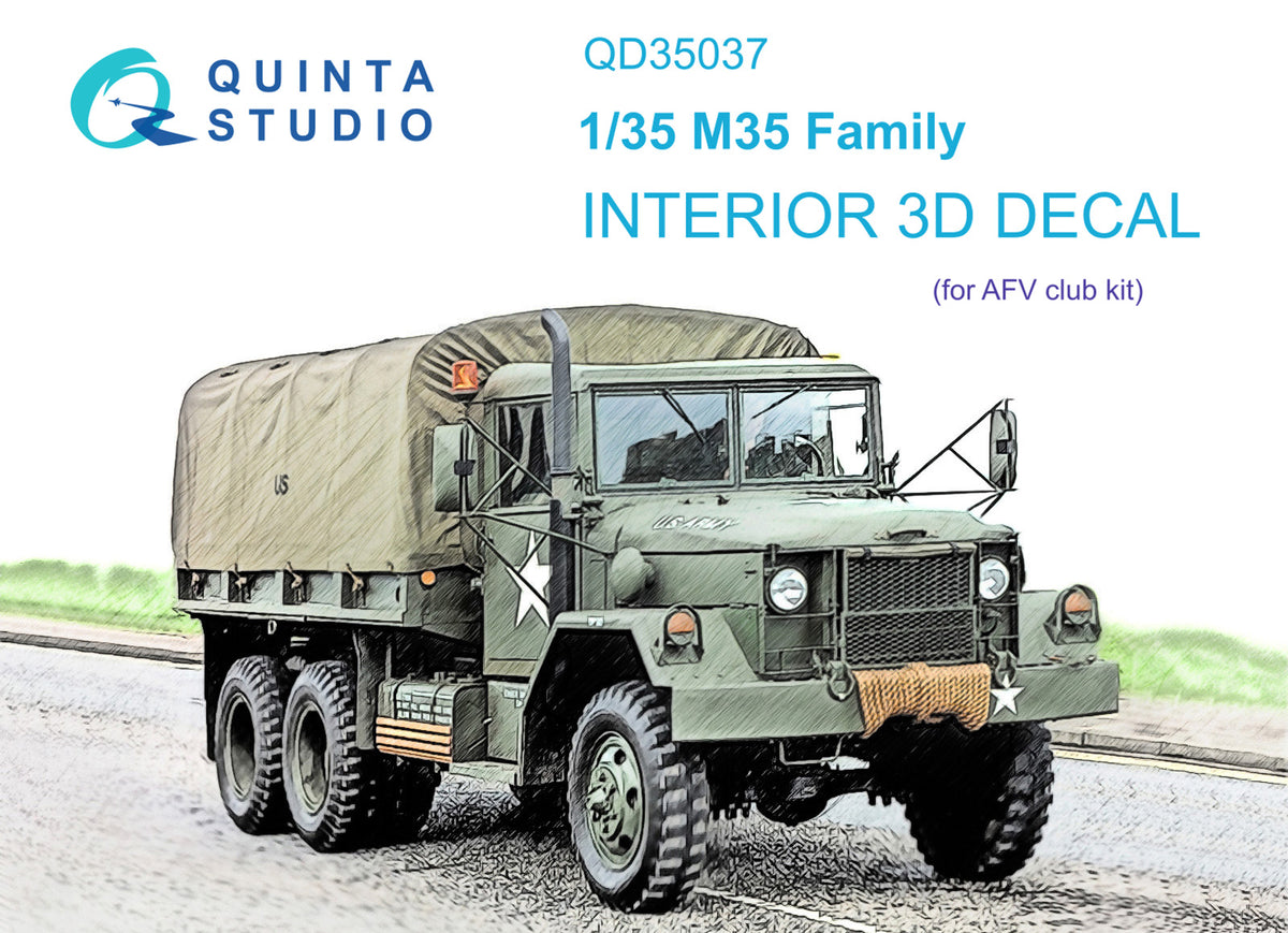 M35 Family 3D-Printed coloured Interior on decal paper (designed to be used with AFV Club kits)