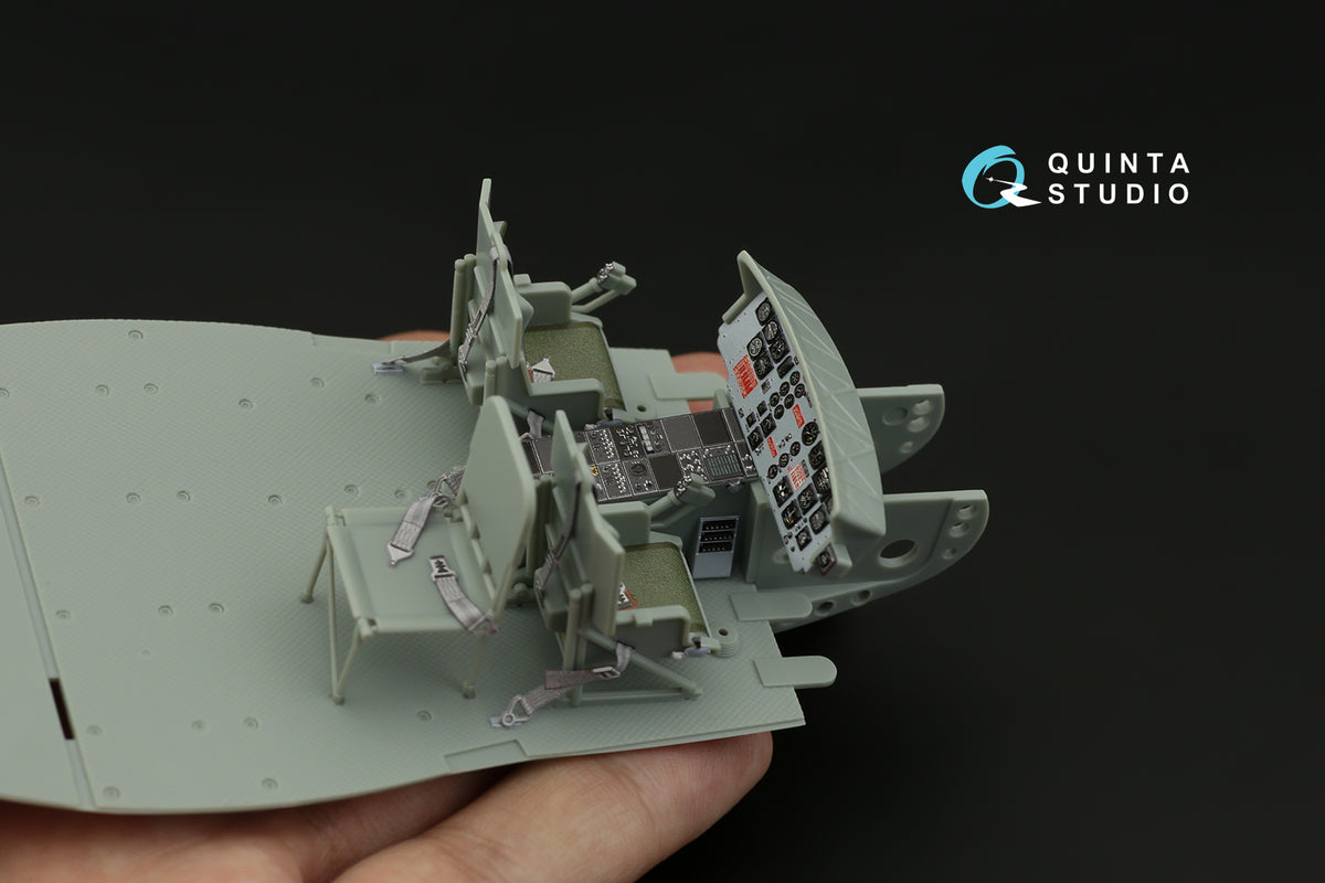 Bell UH-1C 3D-Printed coloured Interior on decal paper (designed to be used with Academy and Revell kits)
