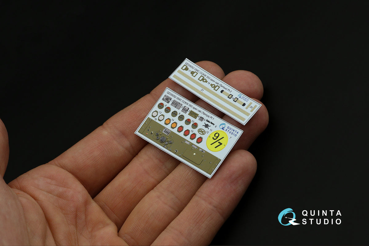 GMC CCKW 353 (designed to be used with open cab kits) 3D-Printed coloured Interior on decal paper (designed to be used with Tamiya kits)