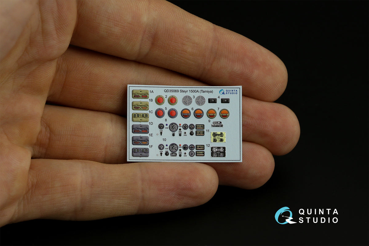 Steyr 1500A 3D-Printed coloured Interior on decal paper (designed to be used with Tamiya kits)
