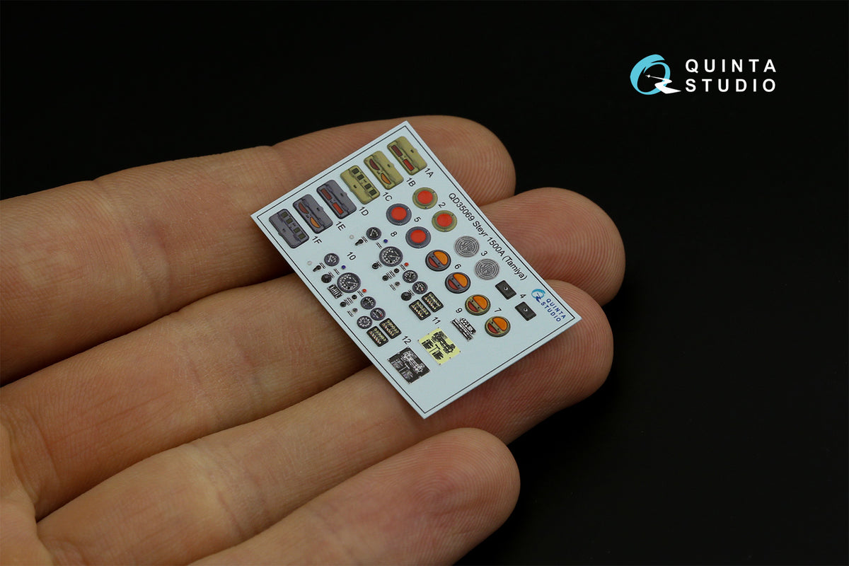 Steyr 1500A 3D-Printed coloured Interior on decal paper (designed to be used with Tamiya kits)