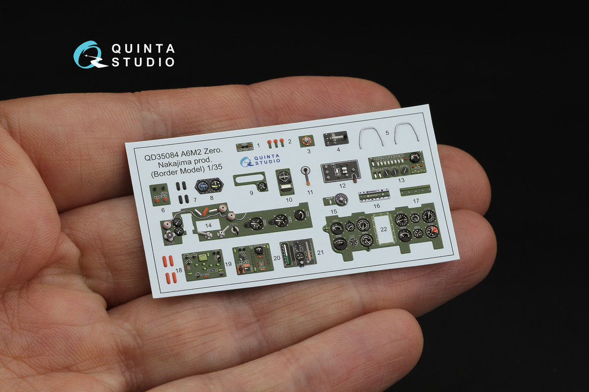 Nakajima A6M2 Zero (Nakajima Prod.) 3D-Printed & coloured Interior on decal paper(designed to be used with Border Model kits)