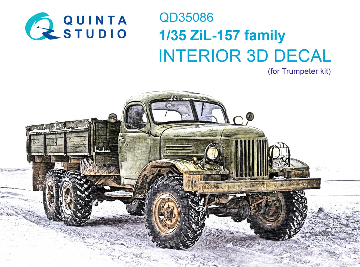 ZiL-157 family 3D-Printed coloured Interior on decal paper (designed to be used with Trumpeter kits)