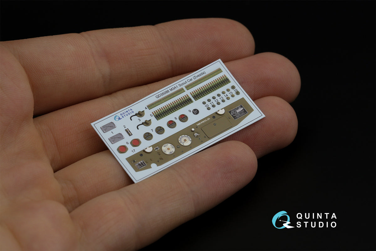 M3A1 Scout 3D-Printed coloured Interior on decal paper (designed to be used with Zvezda kits)