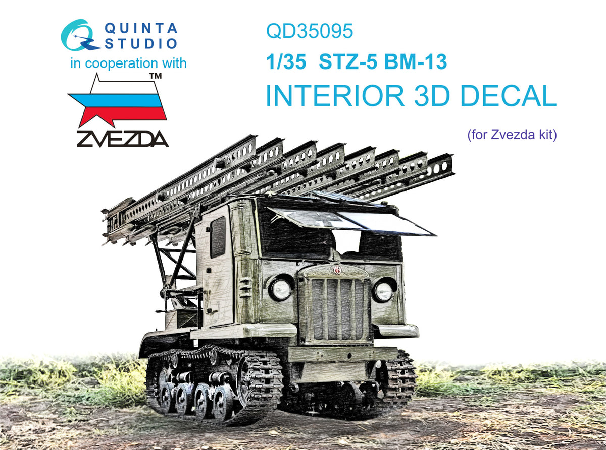 STZ-5 with MRL BM-13 Katyusha 3D-Printed coloured Interior on decal paper (designed to be used with Zvezda kits)