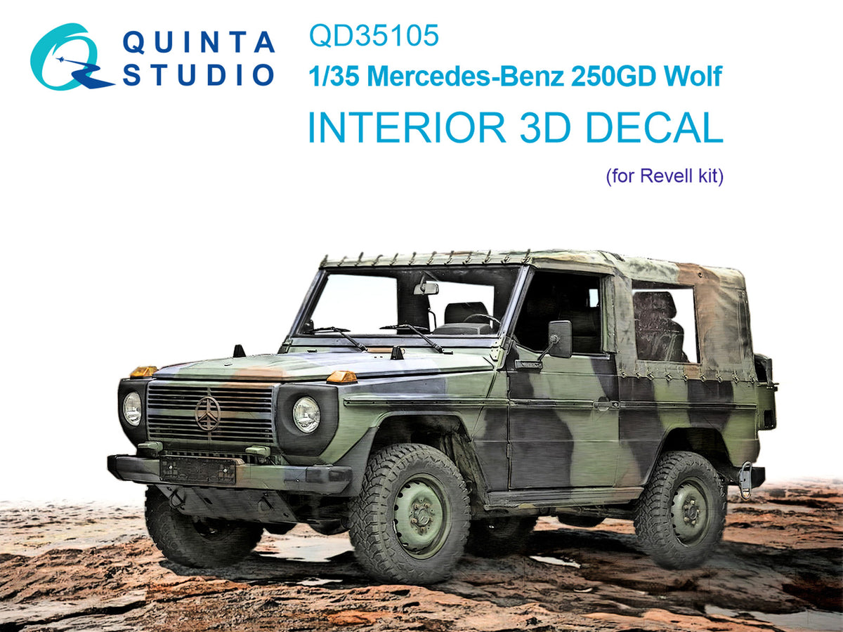 Mercedes-Benz 250GD Wolf 3D-Printed coloured Interior on decal paper (designed to be used with Revell kits)