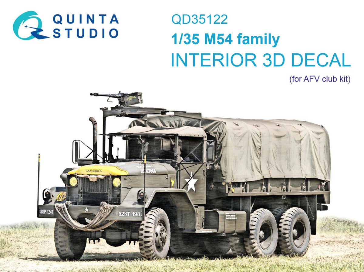 M54 Family 3D-Printed coloured Interior on decal paper (designed to be used with AFV Club kits) [some parts maybe used on the M54A2 5-ton gun truck]