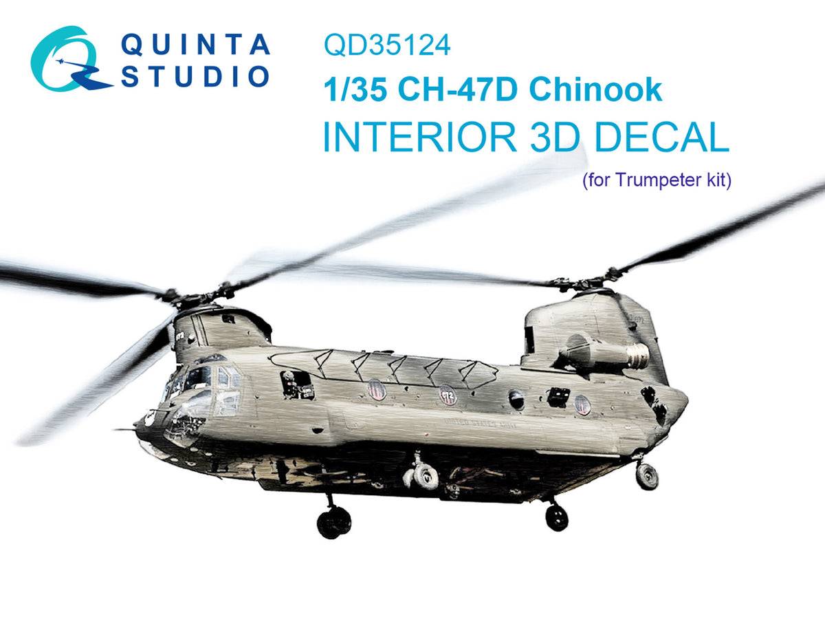 Boeing CH-47D 3D-Printed coloured Interior on decal paper (designed to be used with Trumpeter kits)