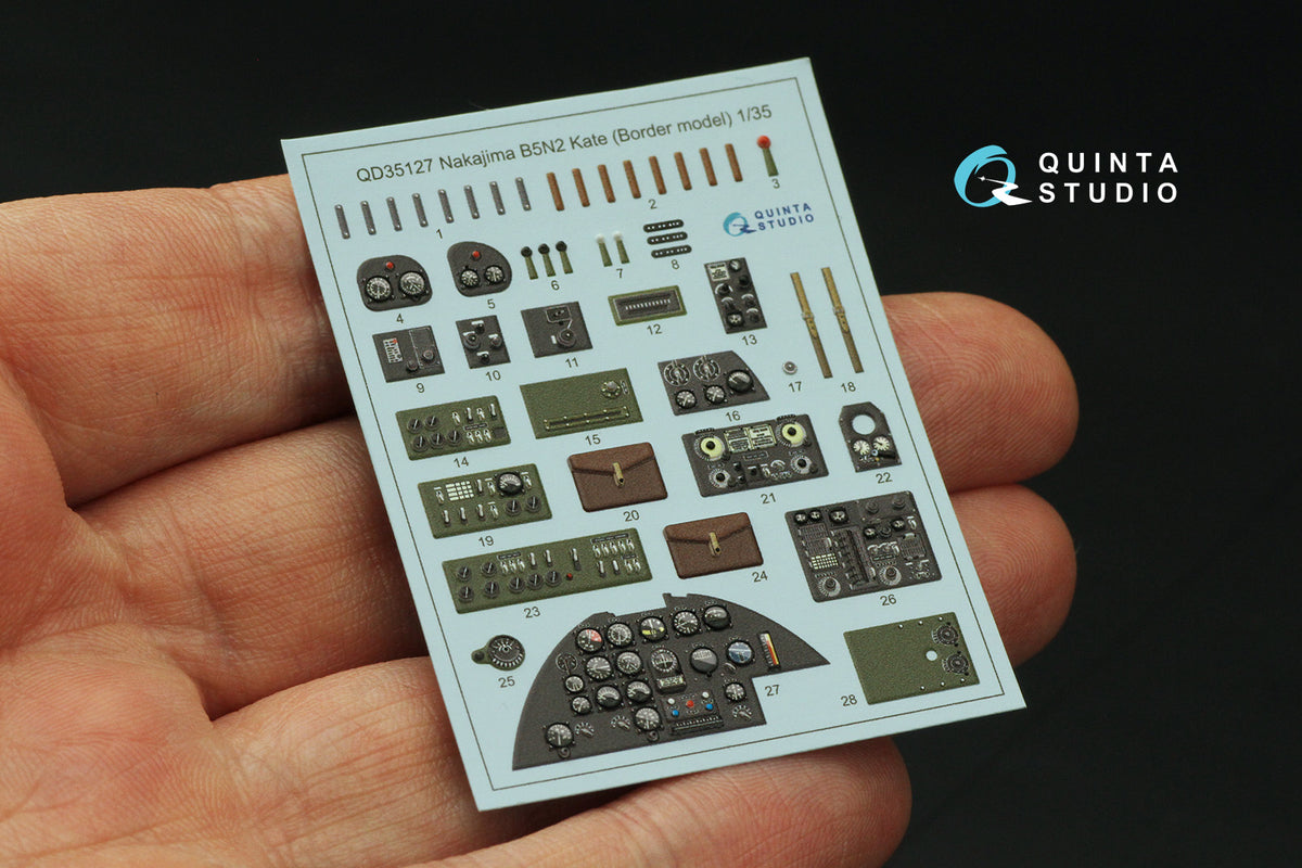 Nakajima B5N2 Kate 3D-Printed coloured Interior on decal paper (designed to be used with Border Model kits)