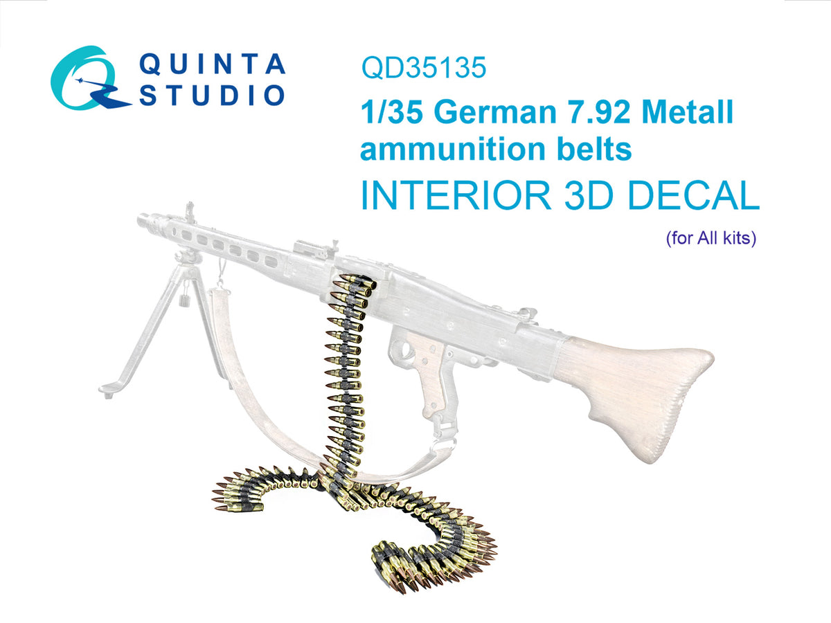 German 7.92 Metall ammunition belts (3D-Printed)(all kits) WWII