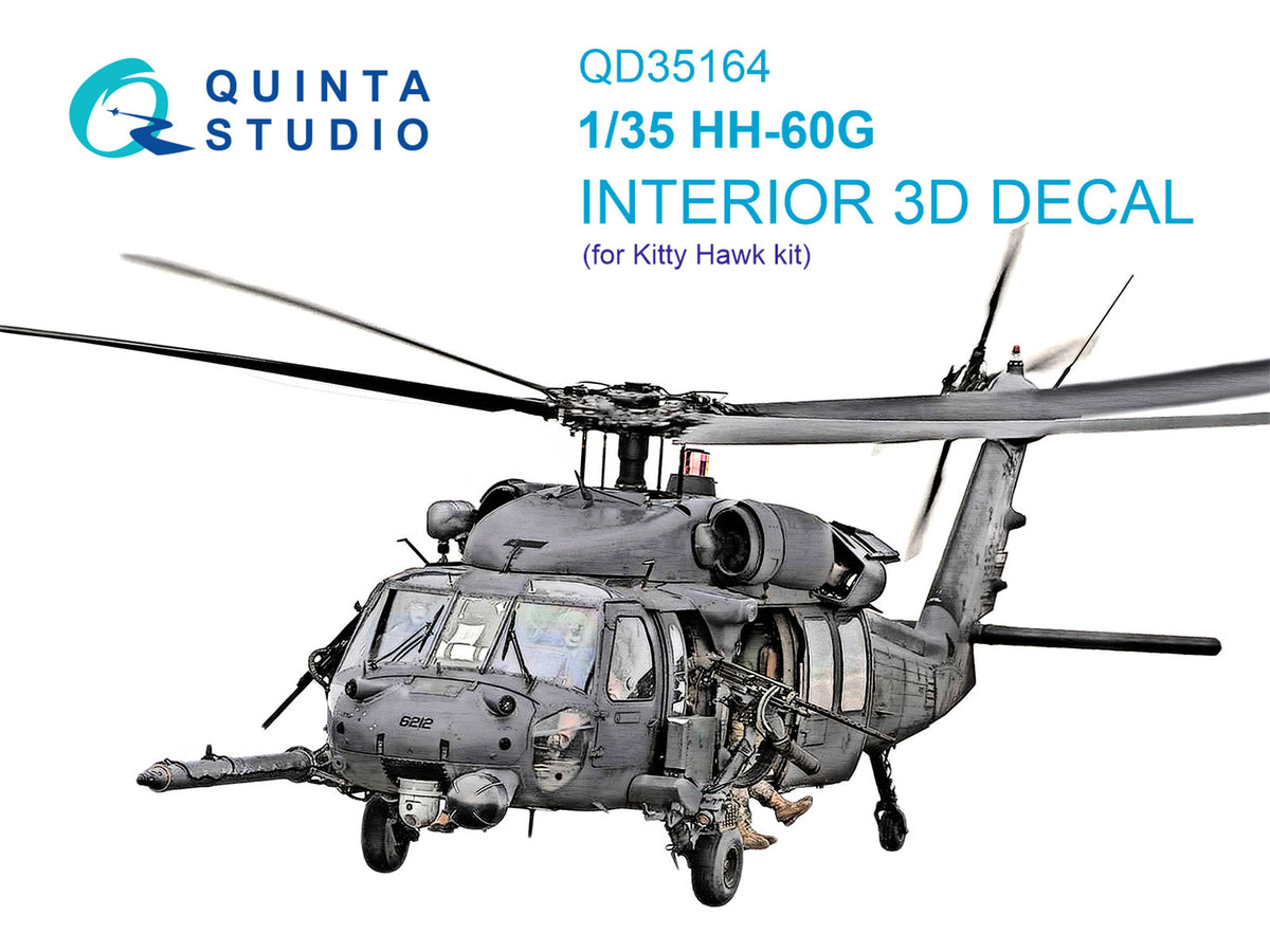 Sikorsky HH-60G Pave Hawk 3D-Printed & coloured Interior on decal paper (designed to be used with Kitty Hawk Models kits)