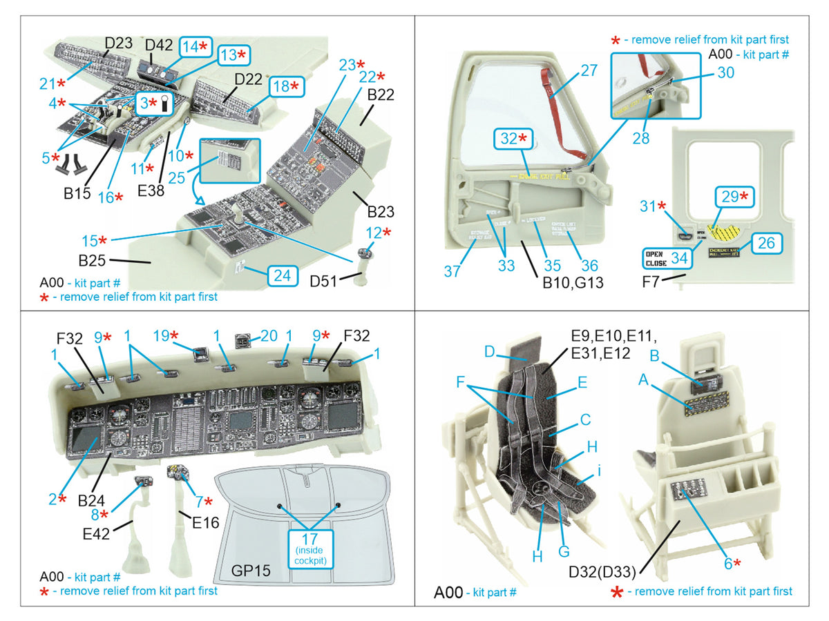 Sikorsky HH-60G Pave Hawk 3D-Printed & coloured Interior on decal paper (designed to be used with Kitty Hawk Models kits)