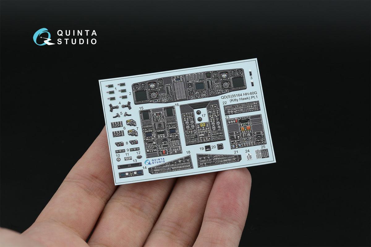 Sikorsky HH-60G Pave Hawk 3D-Printed & coloured Interior on decal paper (designed to be used with Kitty Hawk Models kits)
