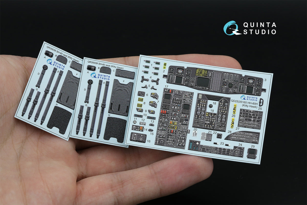 Sikorsky HH-60H Rescue Hawk 3D-Printed & coloured Interior on decal paper (designed to be used with Kitty Hawk Models kits)