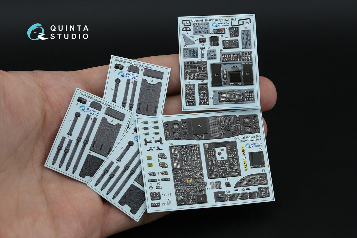 Sikorsky SH-60B Seahawk 3D-Printed & coloured Interior on decal paper (designed to be used with Kitty Hawk Models kits)