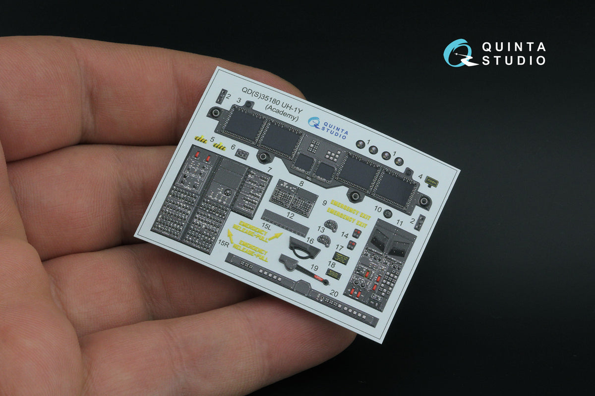 Bell UH-1Y 3D-Printed & coloured Interior on decal paper (designed to be used with Academy kits)