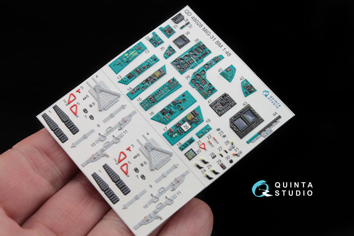 Mikoyan MiG-31BM 3D-Printed coloured Interior on decal paper (designed to be used with Avant Garde kits)