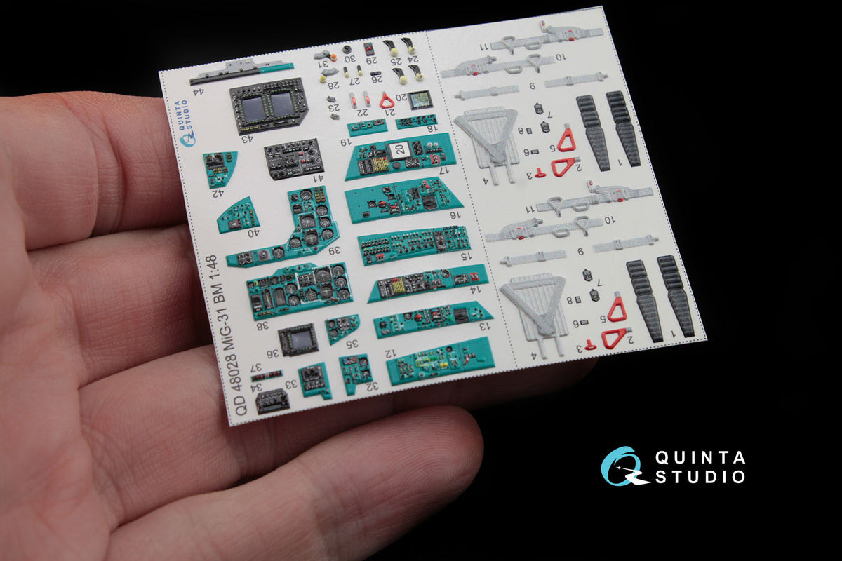 Mikoyan MiG-31BM 3D-Printed coloured Interior on decal paper (designed to be used with Avant Garde kits)