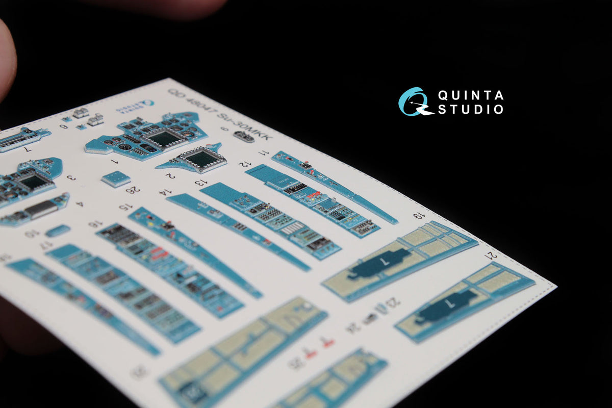 Sukhoi Su-30MKK Flanker-G 3D-Printed coloured Interior on decal paper (designed to be used with Hobby Boss kits)