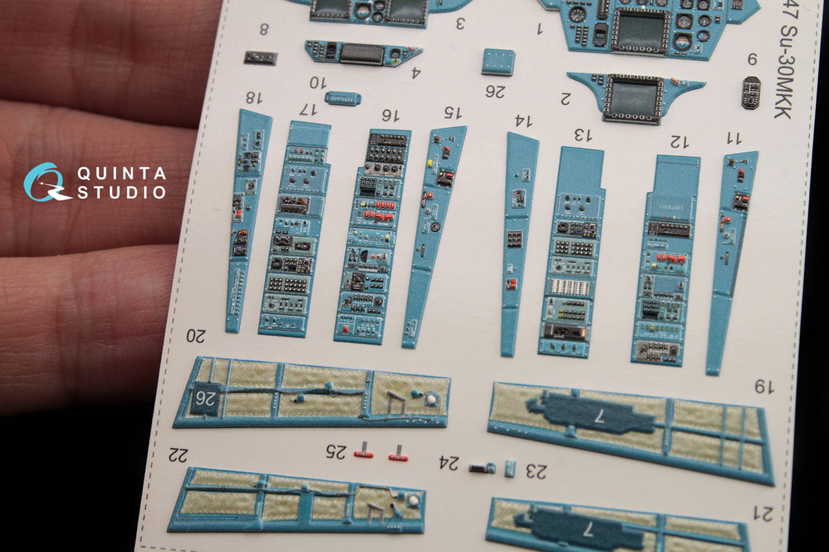 Sukhoi Su-30MKK Flanker-G 3D-Printed coloured Interior on decal paper (designed to be used with Hobby Boss kits)