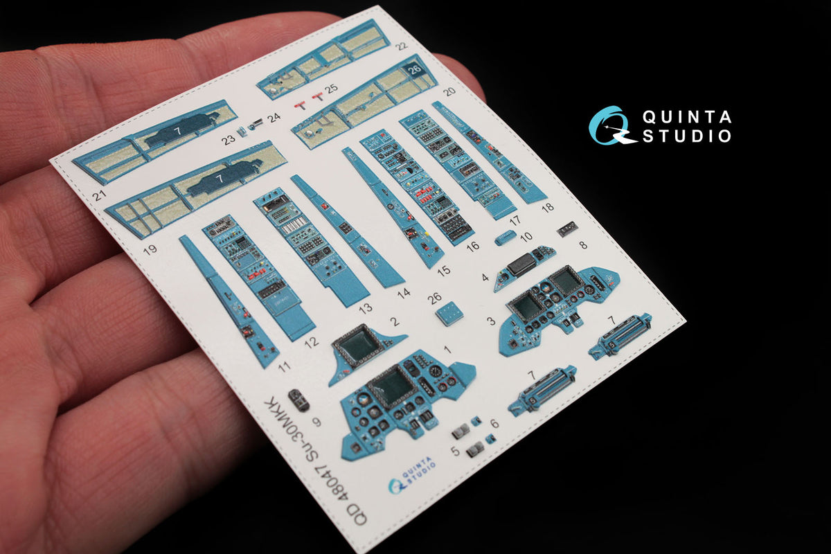 Sukhoi Su-30MKK Flanker-G 3D-Printed coloured Interior on decal paper (designed to be used with Hobby Boss kits)