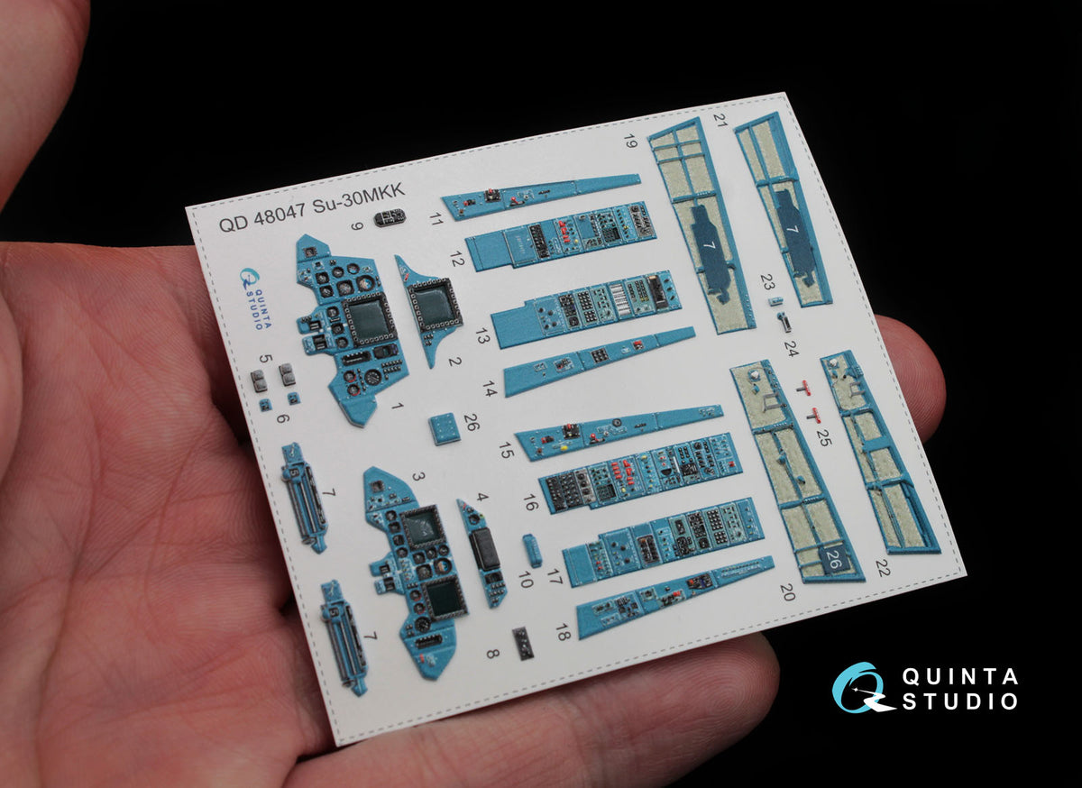 Sukhoi Su-30MKK Flanker-G 3D-Printed coloured Interior on decal paper (designed to be used with Hobby Boss kits)