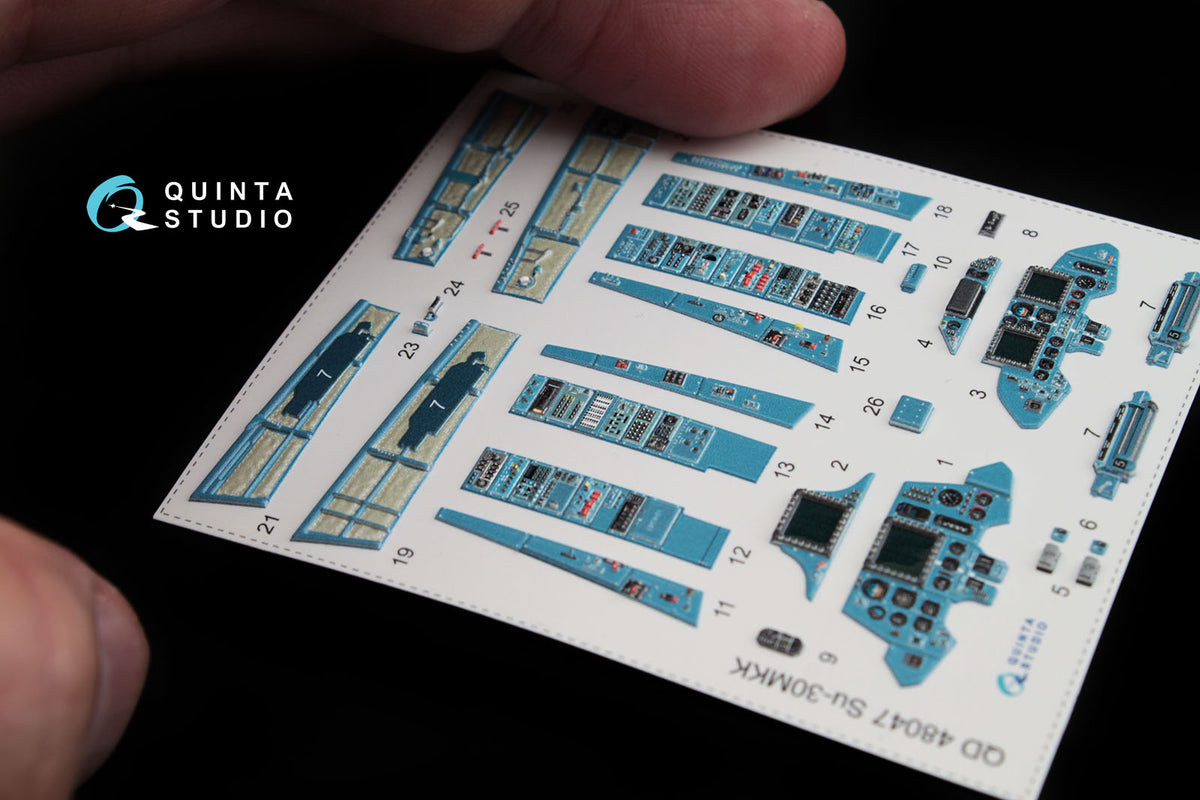 Sukhoi Su-30MKK Flanker-G 3D-Printed coloured Interior on decal paper (designed to be used with Hobby Boss kits)
