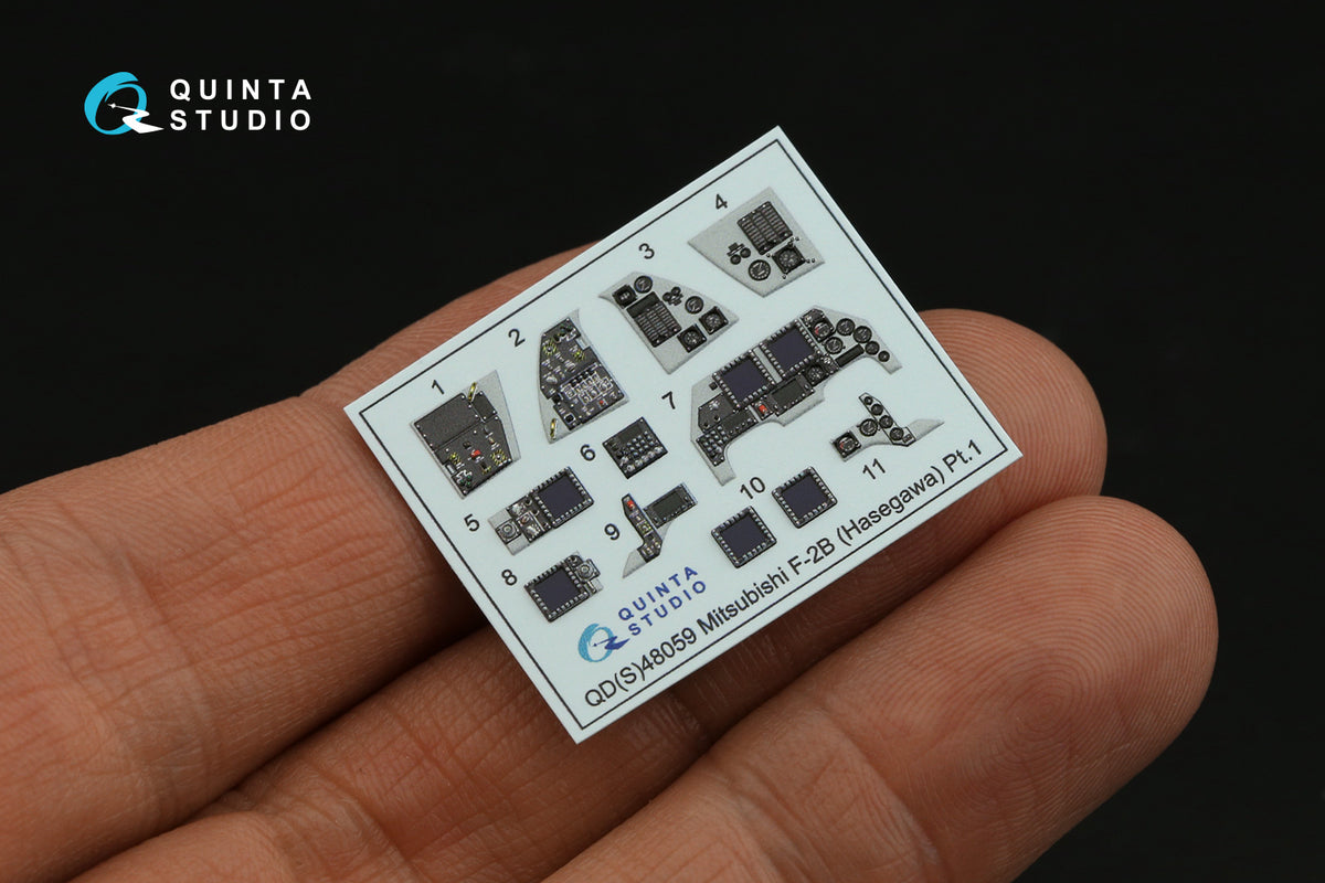 Mitsubishi F-2B 3D-Printed coloured Interior on decal paper (designed to be used with Hasegawa kits)