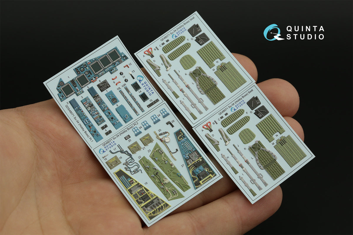 Sukhoi Su-34 3D-Printed coloured Interior on decal paper (designed to be used with Hobby Boss kits)