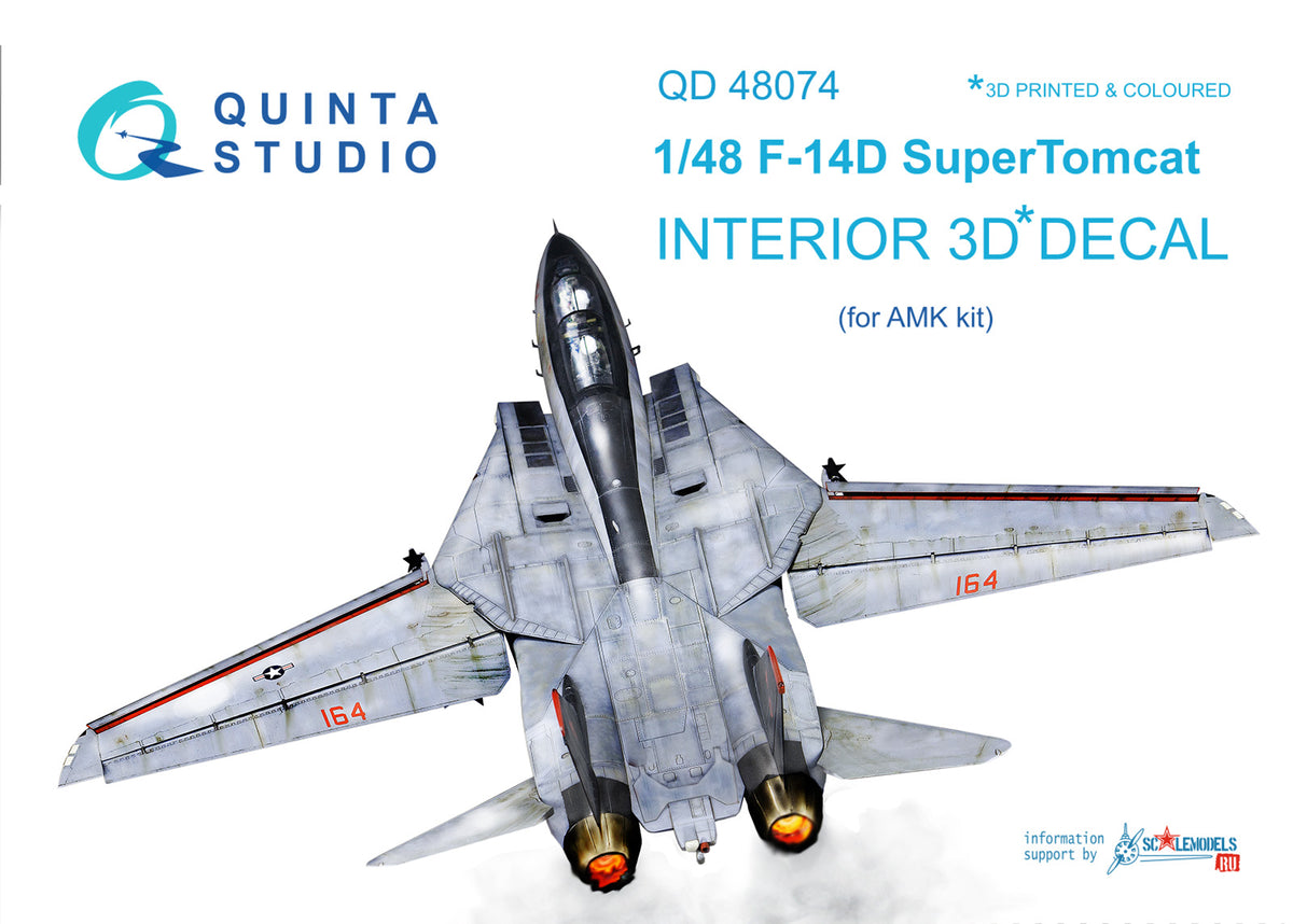 Grumman F-14D Tomcat 3D-Printed coloured Interior on decal paper (designed to the used with Avant Garde kits)