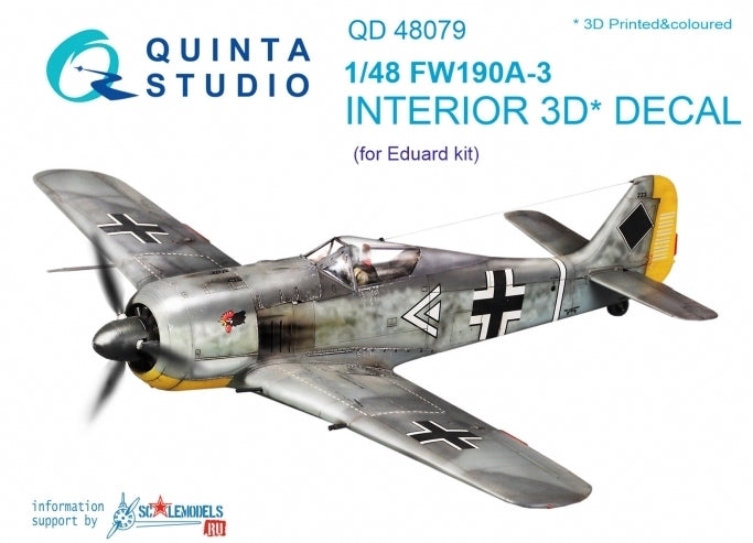 Focke-Wulf Fw-190A-3 3D-Printed coloured Interior on decal paper (designed to be used with Eduard kits)