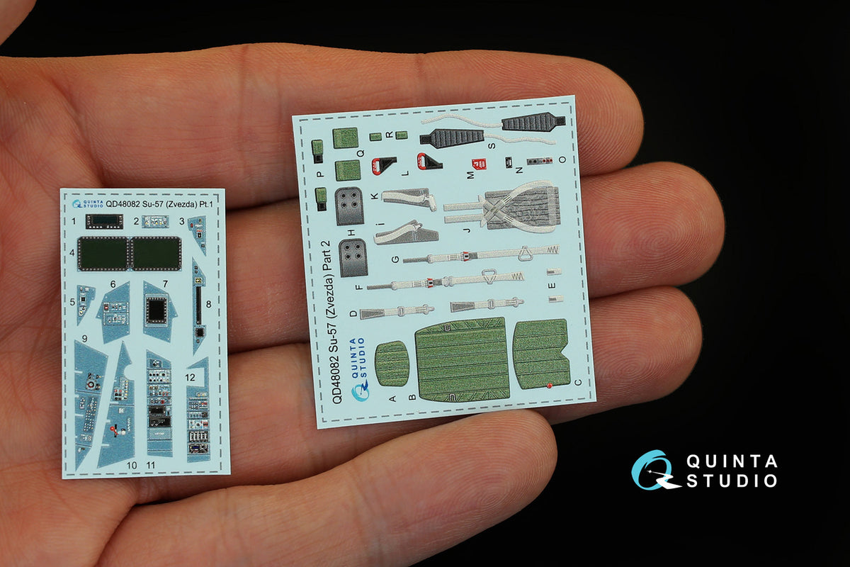 Sukhoi Su-57 Frazor (Felon) 3D-Printed coloured Interior on decal paper (designed to be used with Zvezda kits)