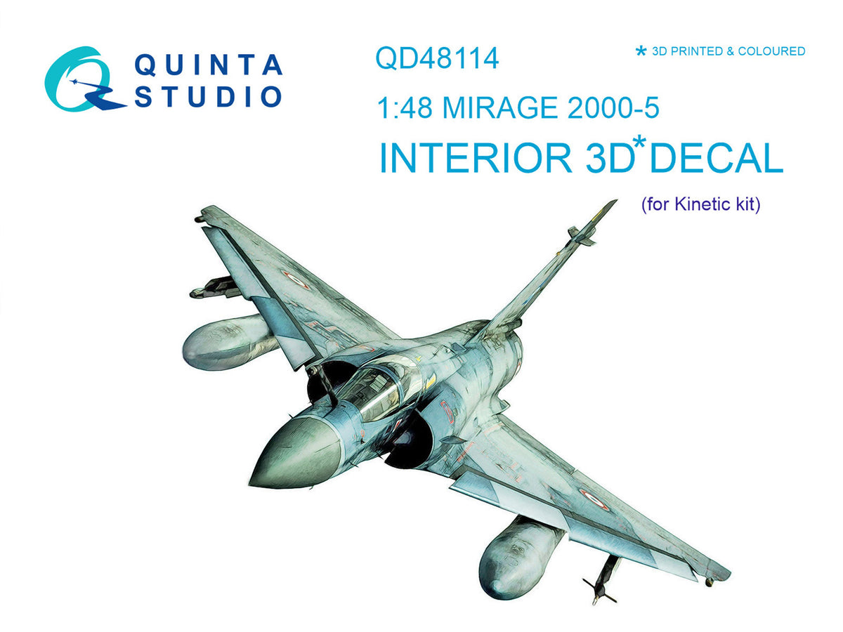 Dassault_Mirage 2000-5 3D-Printed coloured Interior on decal paper (designed to be used with Kinetic Model kits)