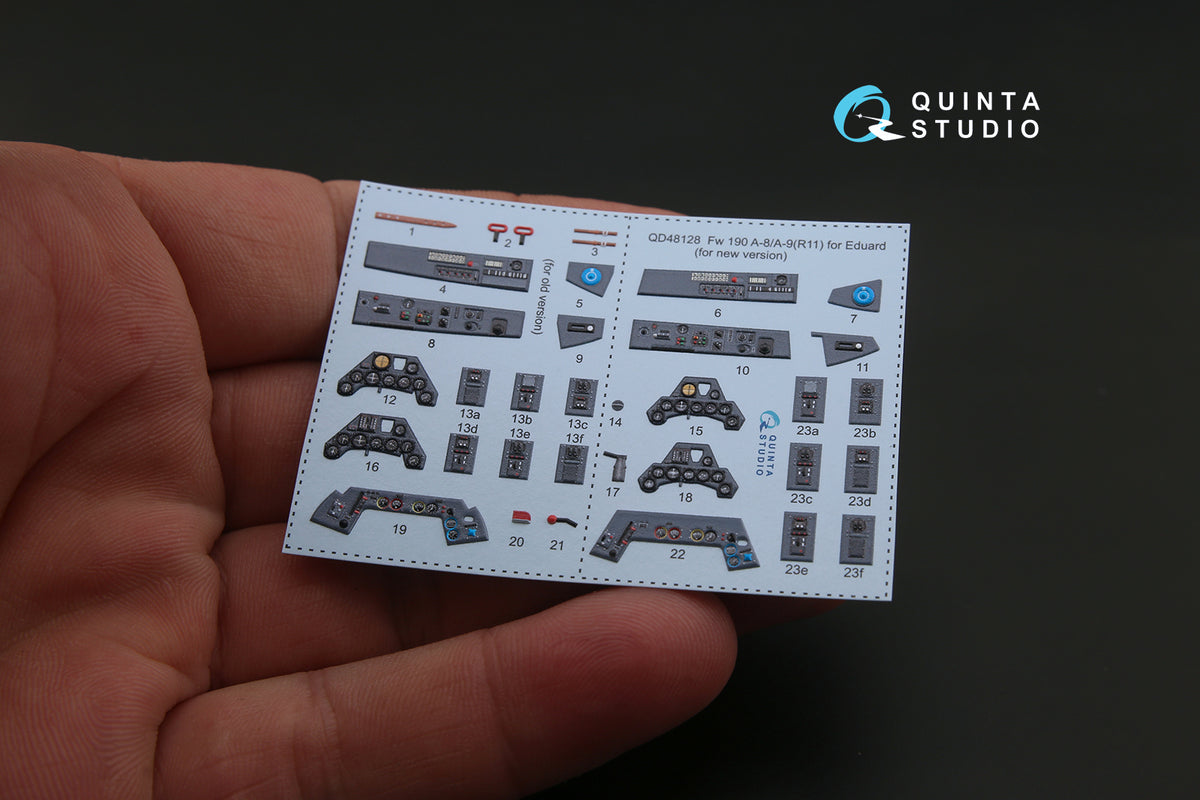 Focke-Wulf Fw-190A-8/A-9 (R11) 3D-Printed coloured Interior on decal paper (designed to be used with Eduard kits)