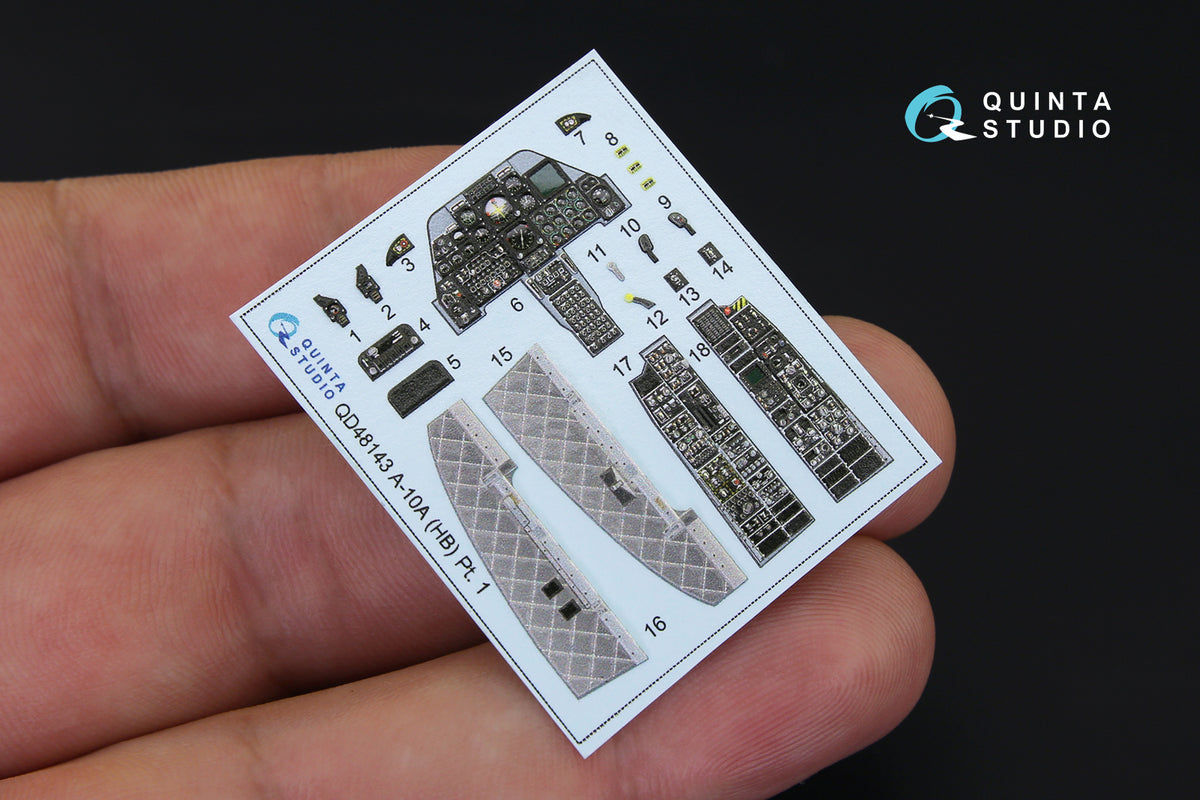 Fairchild A-10A Thunderbolt II 3D-Printed coloured Interior on decal paper (designed to be used with Hobby Boss kits)
