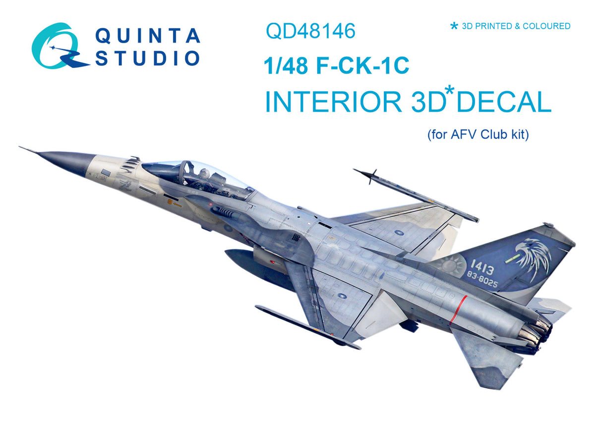 IDF F-CK-1C (Single Seat) 3D-Printed coloured Interior on decal paper (designed to be used with AFV Club kits)