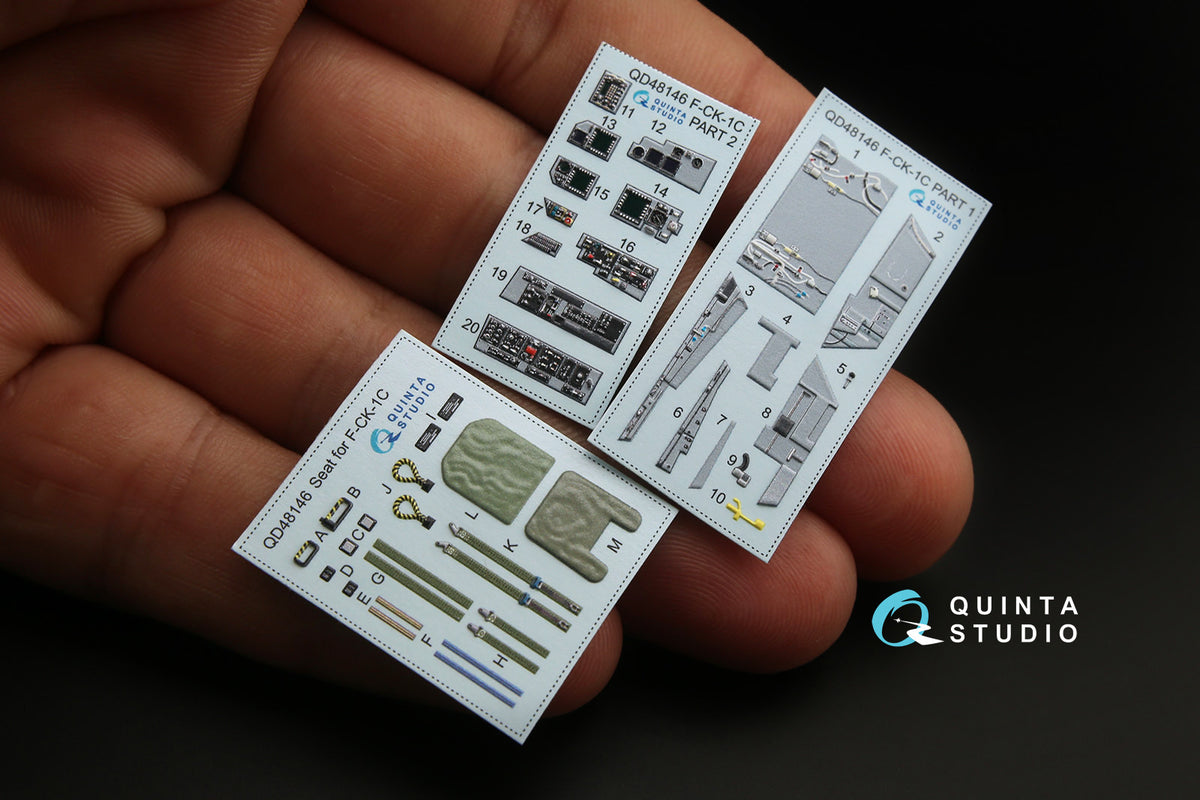 IDF F-CK-1C (Single Seat) 3D-Printed coloured Interior on decal paper (designed to be used with AFV Club kits)