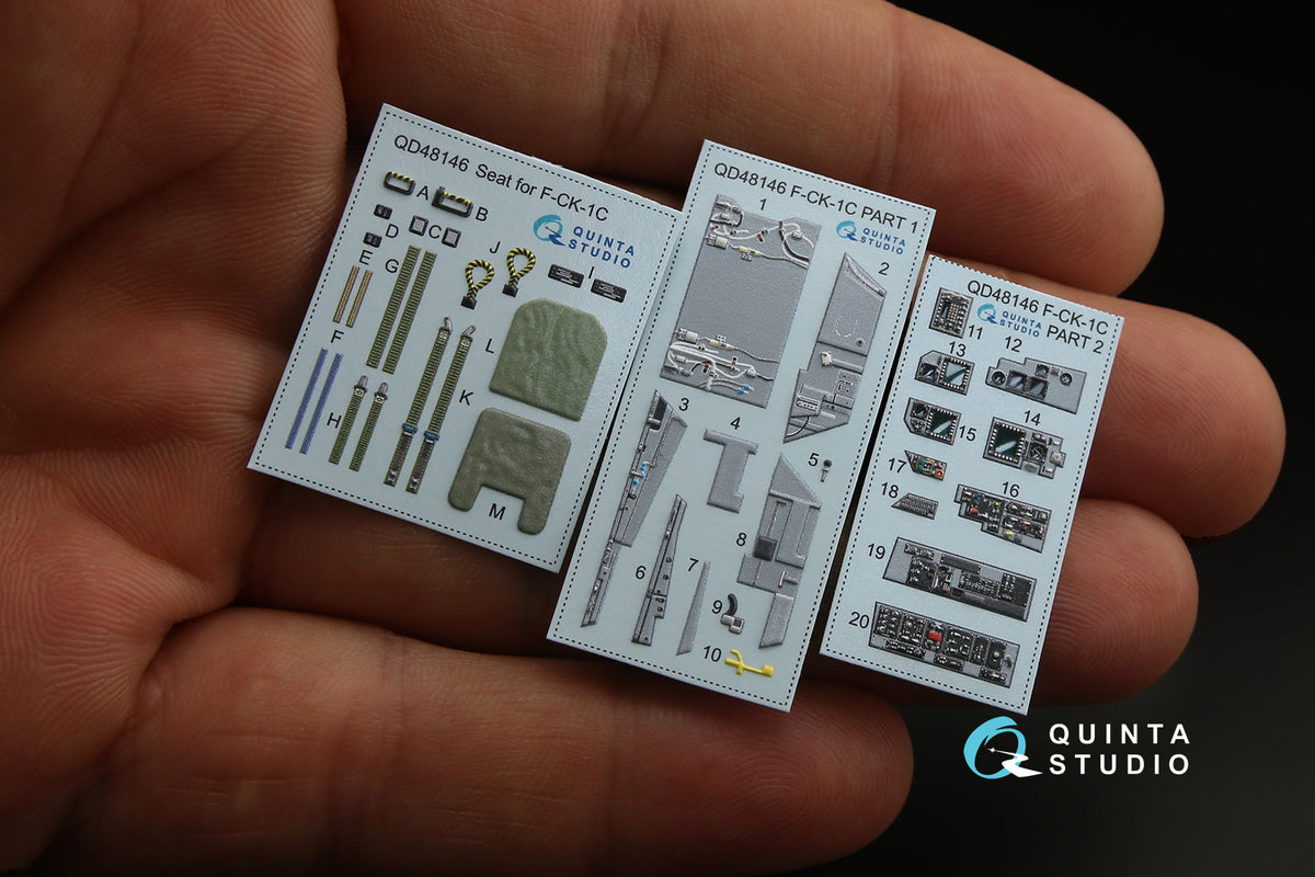 IDF F-CK-1C (Single Seat) 3D-Printed coloured Interior on decal paper (designed to be used with AFV Club kits)