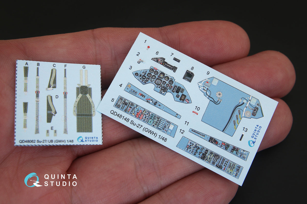 Sukhoi Su-27 Flanker 3D-Printed coloured Interior on decal paper (designed to be used with Great Wall Hobby kits)