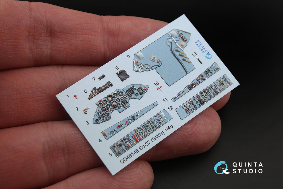 Sukhoi Su-27 Flanker 3D-Printed coloured Interior on decal paper (designed to be used with Great Wall Hobby kits)