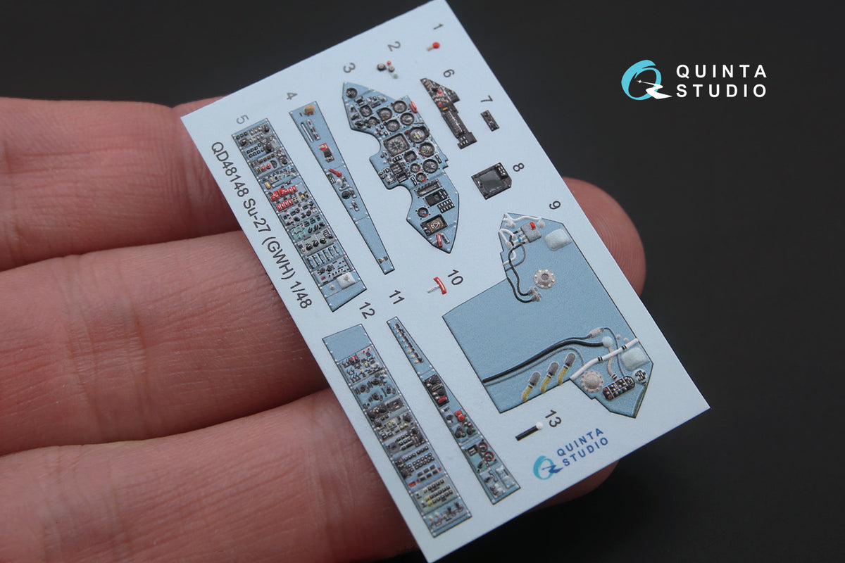 Sukhoi Su-27 Flanker 3D-Printed coloured Interior on decal paper (designed to be used with Great Wall Hobby kits)