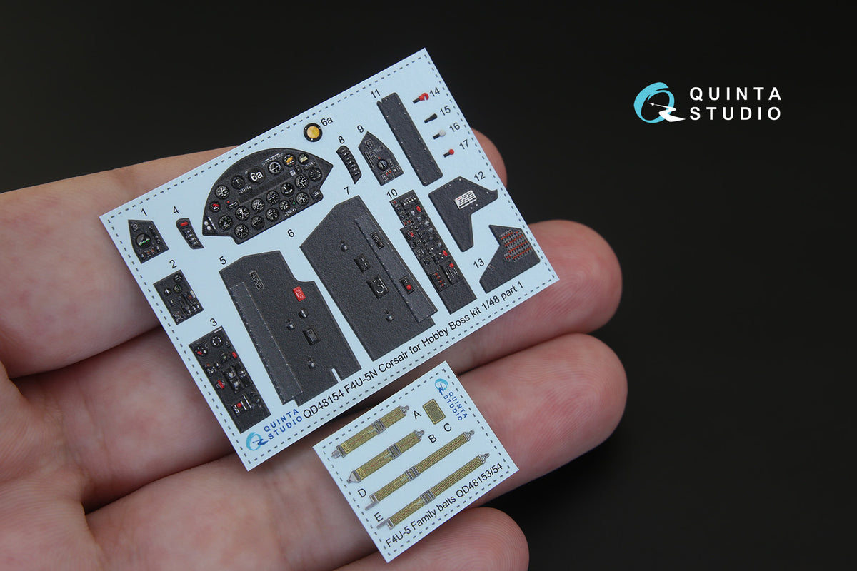 Vought F4U-5N Corsair 3D-Printed coloured Interior on decal paper designed to be used with Hobby Boss kits)