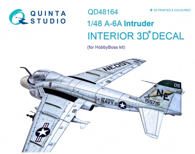 Grumman A-6A Intruder 3D-Printed coloured Interior on decal paper (designed to be used with Hobby Boss kits)