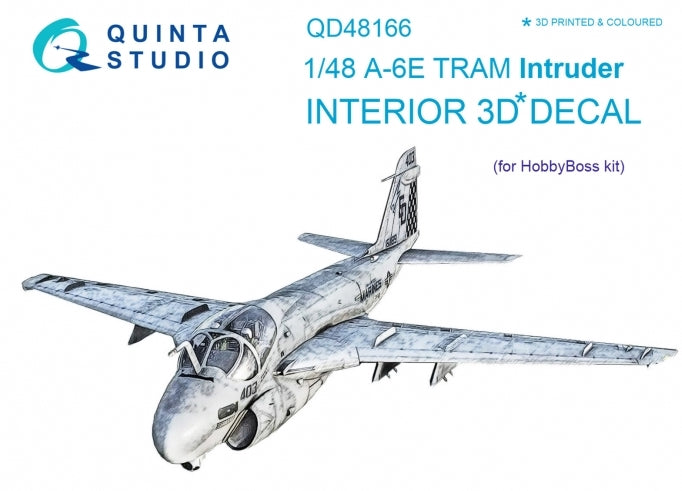 Grumman A-6E TRAM Intruder 3D-Printed coloured Interior on decal paper (designed to be used with Hobby Boss kits)