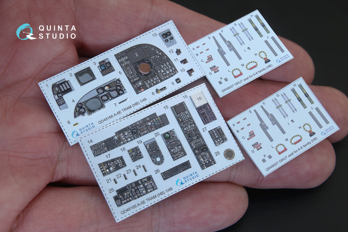 Grumman A-6E TRAM Intruder 3D-Printed coloured Interior on decal paper (designed to be used with Hobby Boss kits)