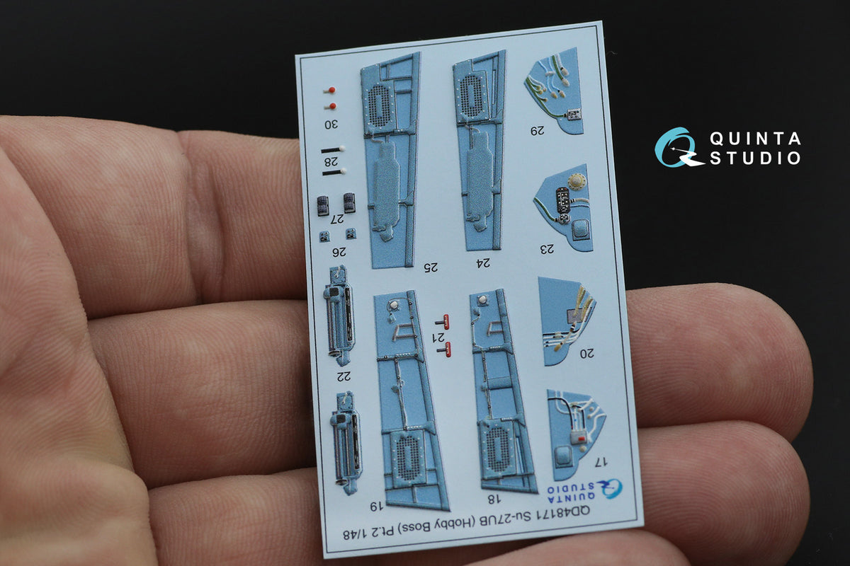 Sukhoi Su-27UB 3D-Printed coloured Interior on decal paper (designed to be used with Hobby Boss kits)
